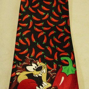 Vintage Looney Tunes "Tasmanian Devil & Chili Peppers" Men's Neck Tie